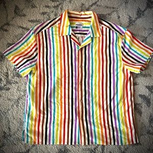 Large rainbow linen pride shirt. Like new without tags.